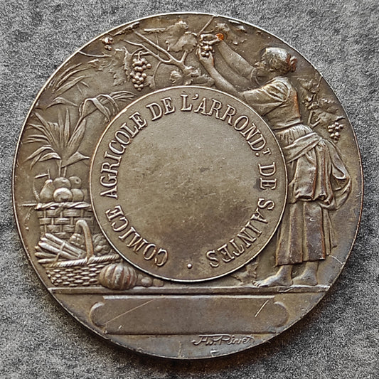 Médaille Comice Agricole Arrondissement de Saintes. Argent. 21.96 gr