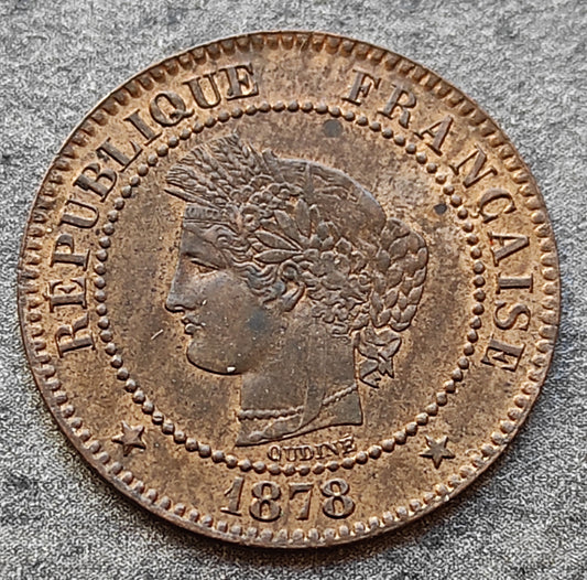 Cérès 2 centimes 1878 K Bordeaux