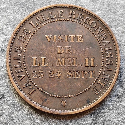 Napoléon III (1852-1870) Visite de Lille 23 24 septembre 1853 Module 10 centimes