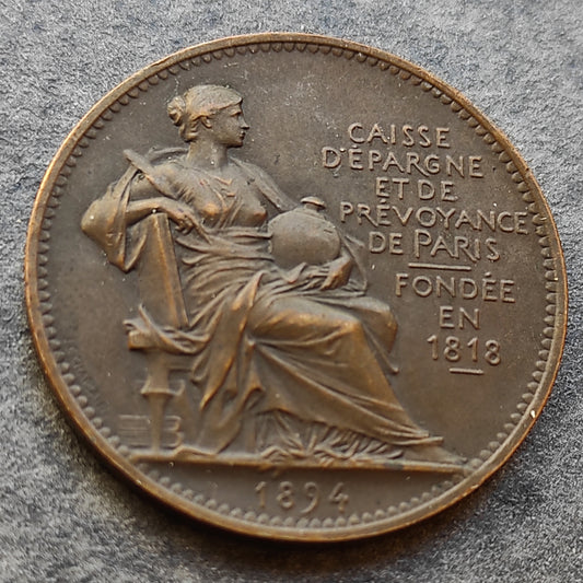 Médaille Caisse d'épargne et de prévoyance Paris 1894
