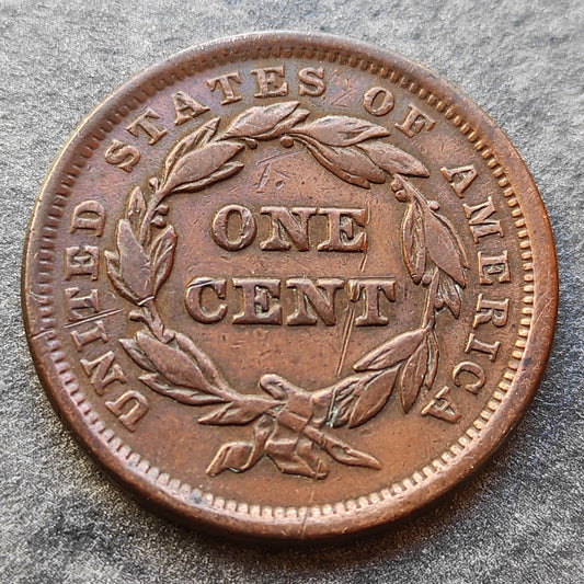 USA États Unis One Cent 1843 Braided Hair 10,79 gr