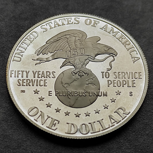 États-Unis 1 Dollar 1991 USO United Service Organizations 26.73 gr 38.1 mm Argent USA
