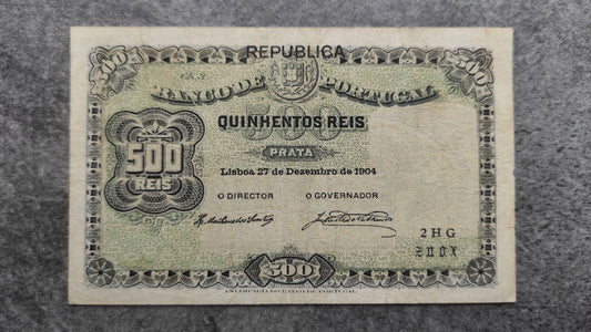 Portugal billet de 500 reis 1904