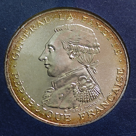 100 Francs La Fayette 1987. Argent Brillant Universel BU. 15 gr 31 mm