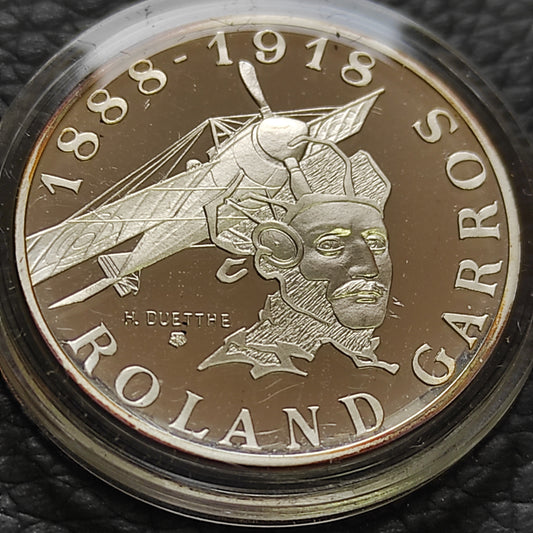 10 Francs 1988 Roland Garros. Argent Belle Épreuve BE. 12 gr 26 mm