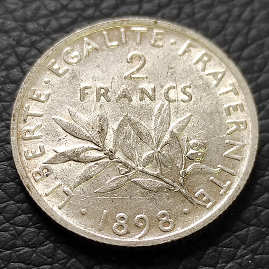 Semeuse 2 francs 1898 argent 9,95 gr