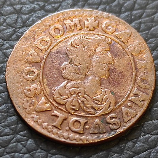 Principauté de Dombes - Gaston d'Orléans - Double Tournois - 1642 - 2.97 gr