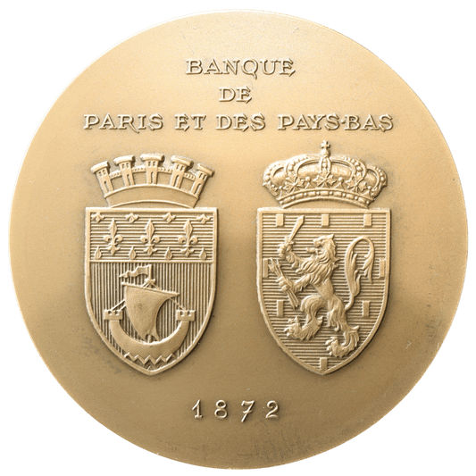 Médaille Banque de Paris et des Pays-Bas 1872 - 1972 Bronze 191,17 gr