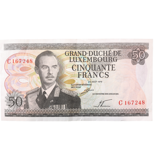 Grand-Duché du Luxembourg billet 50 francs 25 Août 1972