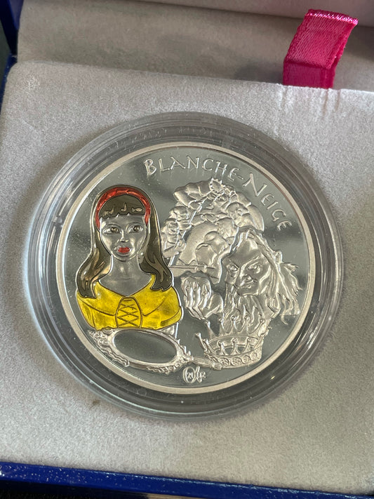 Monnaie de Paris 1€ 1/2 Argent BLANCHE NEIGE 2002 BE en couleur
